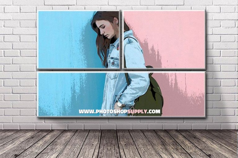 Brick Wall Poster Art Mockup Free - Photoshop Supply