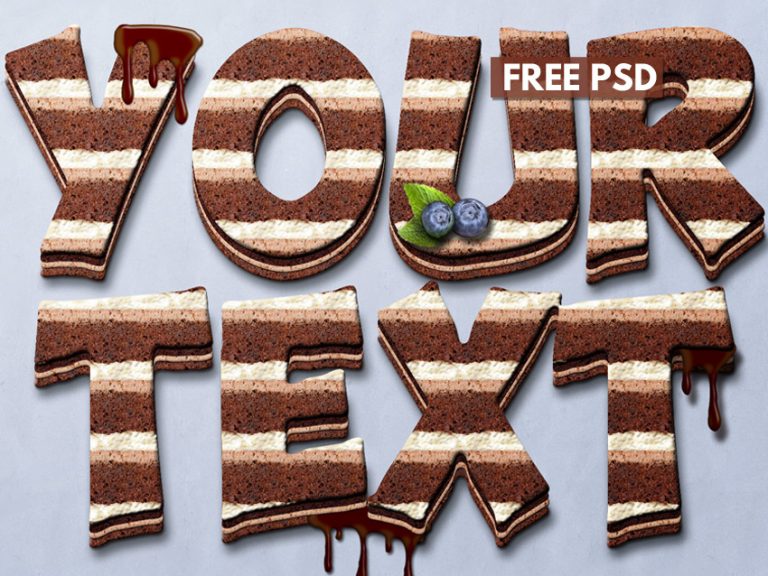 Download Chocolate Cake Photoshop Text Mockup - Photoshop Supply