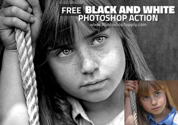 Free Black And White Action For Photoshop - Photoshop Supply