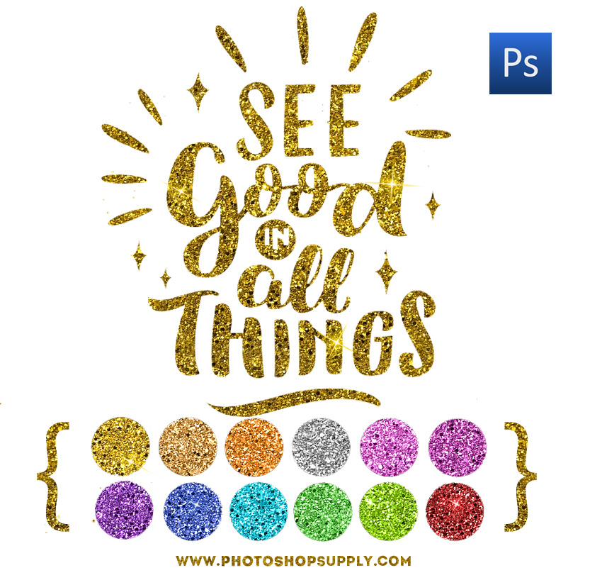 gold glitter style for photoshop