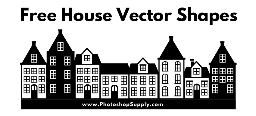 Row of Houses Silhouettes Vector