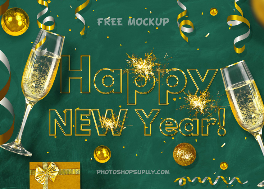 photoshop template happy new year