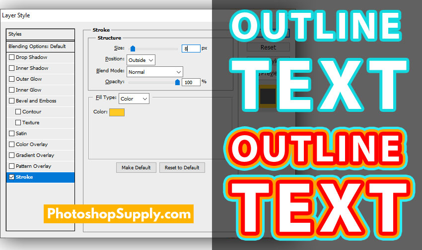 Outline Text In Photoshop Mahaturtle