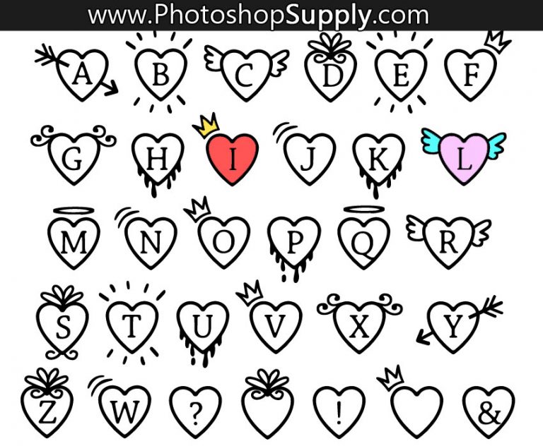 Heart Font - Photoshop Supply