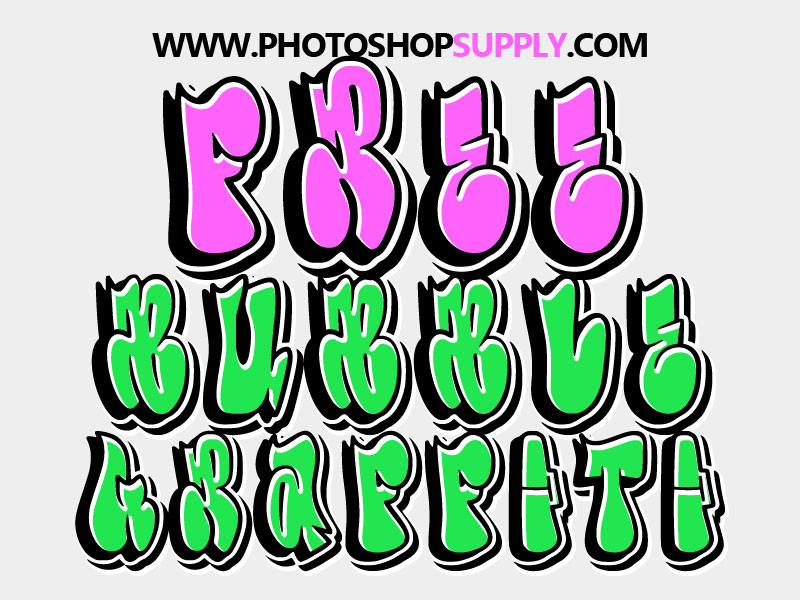 colorful graffiti bubble letters font